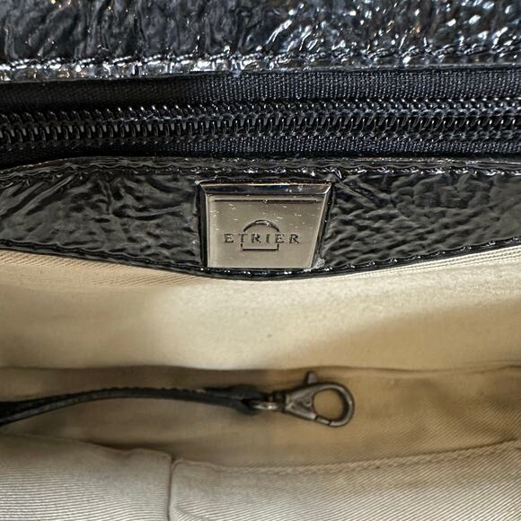 Etrier Black Patent Leather Crossbody Bag French Bag - Picture 8 of 9